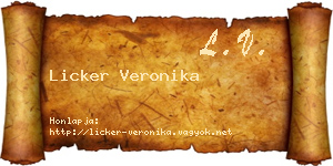Licker Veronika névjegykártya